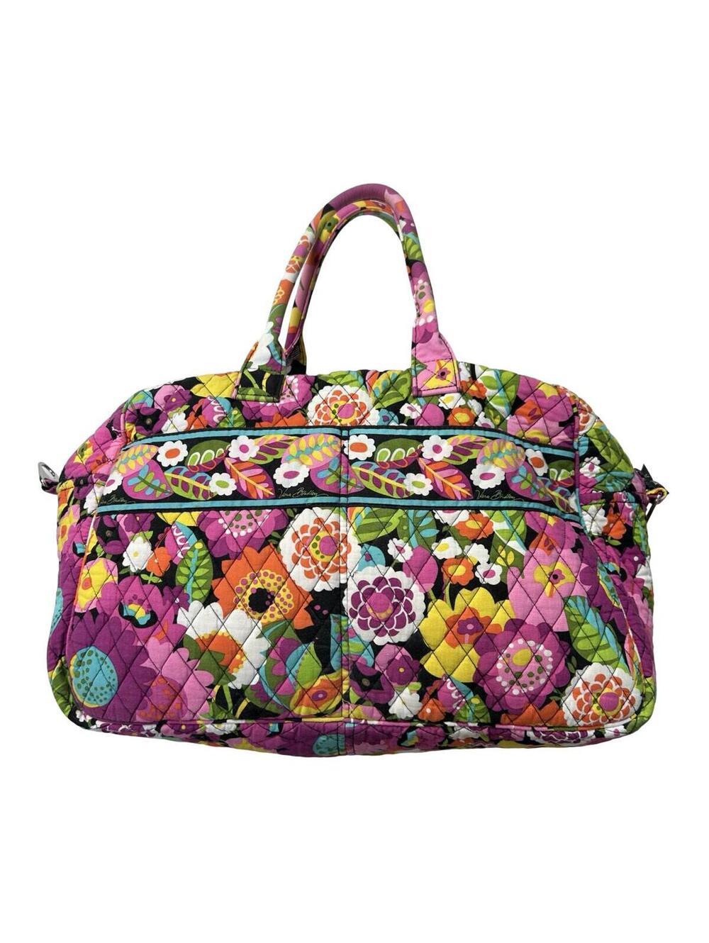 Vera Bradley Large Duffel Bag Va Va Bloom Quilted Weekender Travel Tote